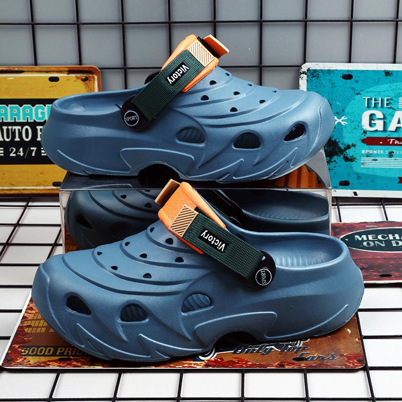 Hole Shoes Men's Summer Wear Breathable Bag Head Drag Non-slip Breathable Beach Shoes Men's Versatile High-end Sandals