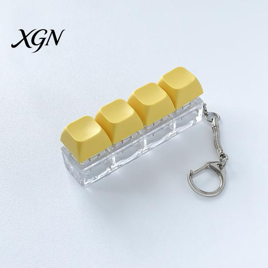 Sensory Fidget Gadget 3/4-Keys Keyboard Toy, Stress Relief Push Button Finger Students Focus Aid Clicker Keychain, Pocket Size Mechanical