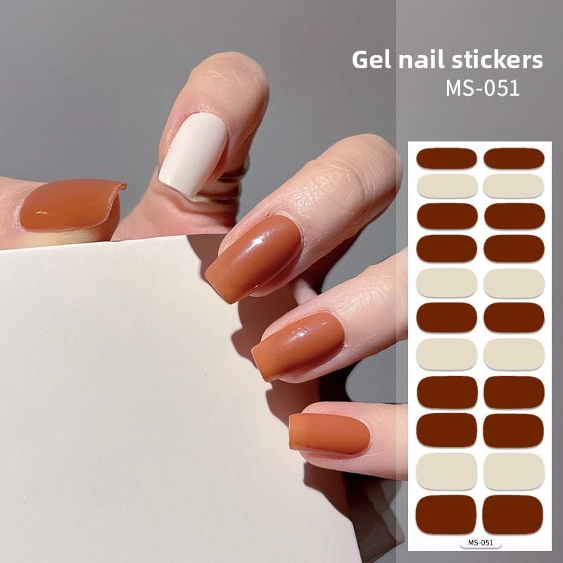 Neue glitzernde ultradünne Nagelaufkleber einfarbig wasserfest Ölfilm Nagelaufkleber