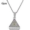 Pyramid Öga Hänge Personlighet Halsband Punk Vintage Diamantbesatt Hip Hop Mode Halsband Trend