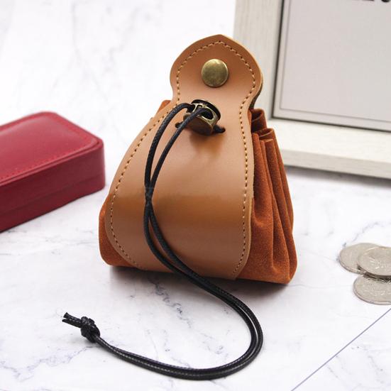 Bolsa de cordão para dados, resistente ao desgaste, leve, portátil, couro sintético, joias, moedas, acessórios pequenos, bolsa de armazenamento