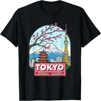 Beautiful Detailed Tokyo Cityscape Design T-Shirt