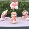 Multicolor Resin Sculpture Little Yoga Girl Home Decorative Ornaments Figurines Miniature Crafts Gifts Car Console Decoration