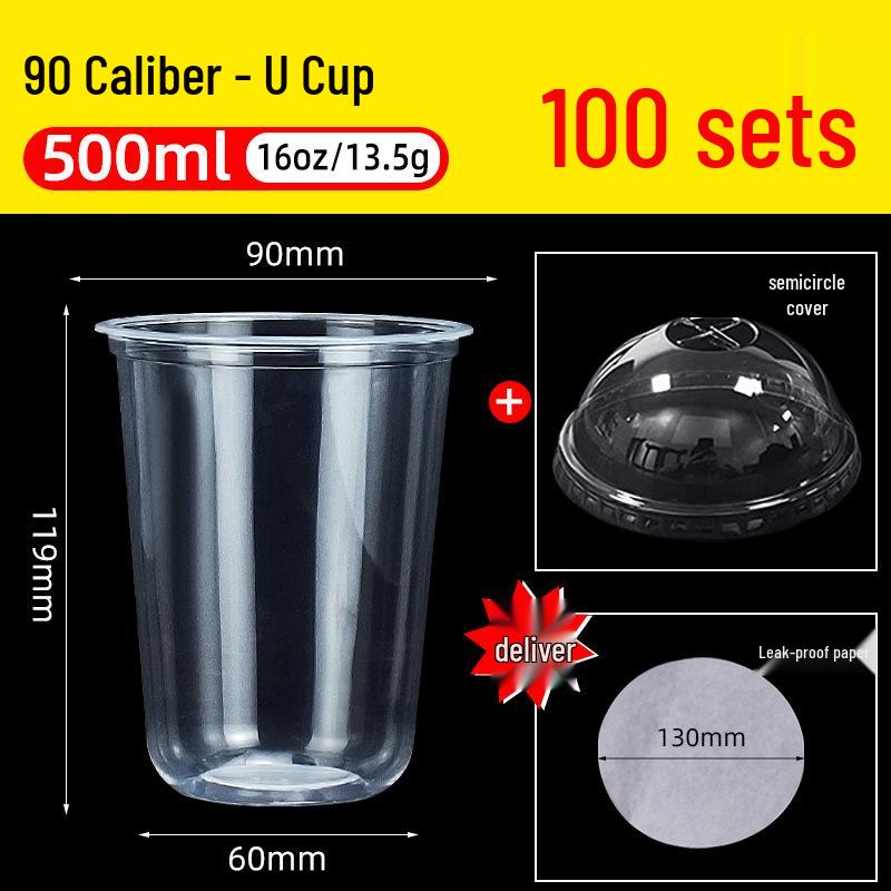 Leak-Proof PET Plastic Beverage Cup with Lid – Transparent Disposable Coffee & Cold Drink Cup