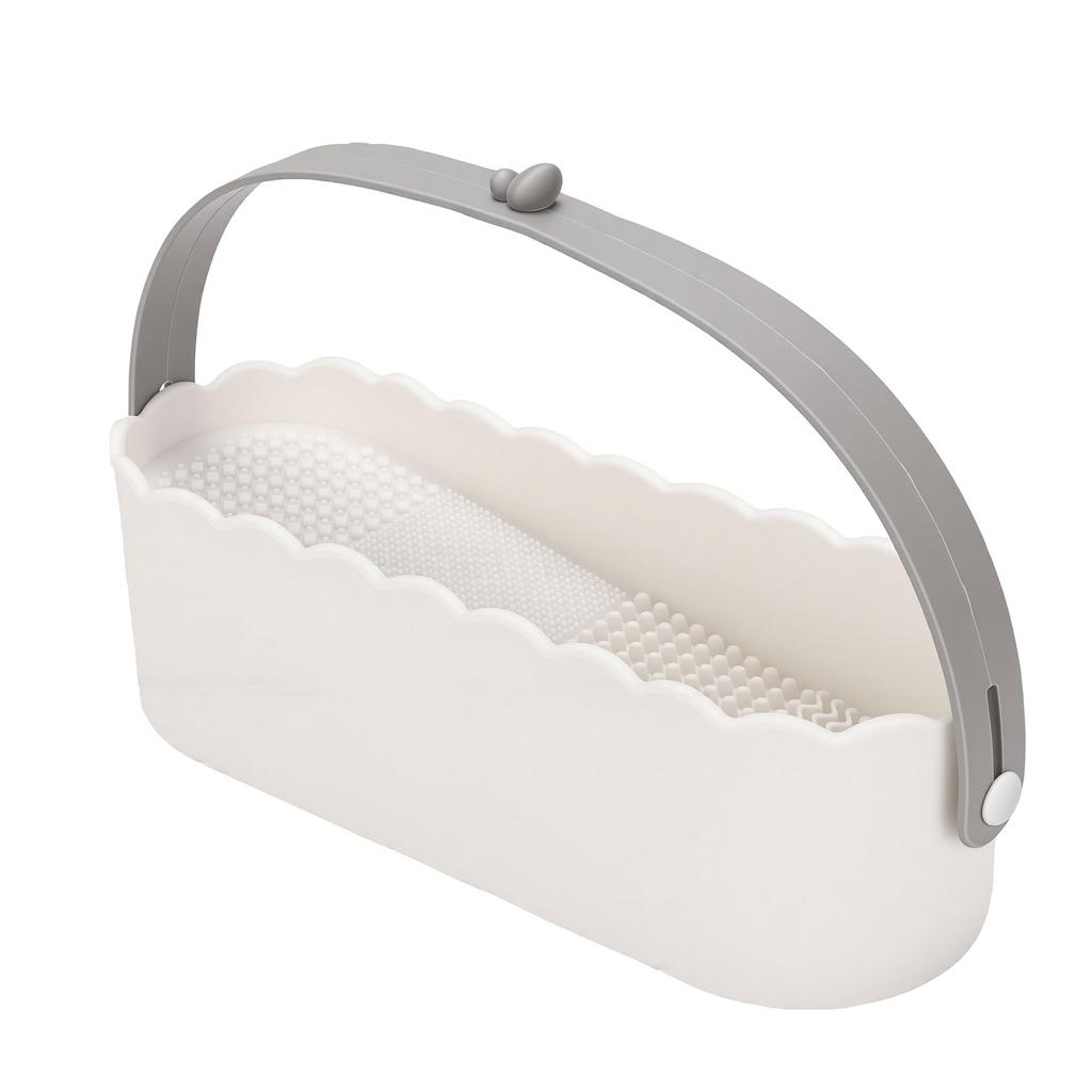 4 in 1 Makeup Brush Cleaner Mat Drying Rack with 4 Cleaning Textures 77 Holes Sponge Slot for Brushes Silicone Cleaning