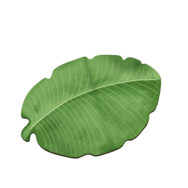 Creative Banana Leaf-shaped Water-absorbing Floor Mat for Bathroom Entrance Diatom Mud Quick-drying Anti-slip Mat Forshower Room