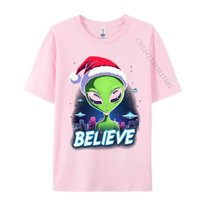 I Want To Believe Aliens Ufo Area 51 Roswell Alien Christmas 4 Print Men 2024 New Custom Tops Shirt Camisa Pure Cotton T Shirt