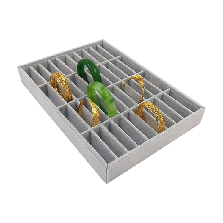 Sturdy Wood 40 Bracelet Organizers Tray Elegant Jewelry Countertop Display Systems
