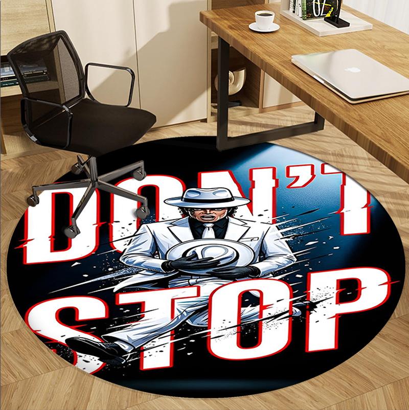 Tappeto Rotondo con Motivo Michael Jackson, Tappetino da Interno/Esterno, per Picnic, Sala Giochi, Camera da Letto, Ufficio, Soggiorno, Tappeto Decorativo per la Casa, Regalo di Compleanno