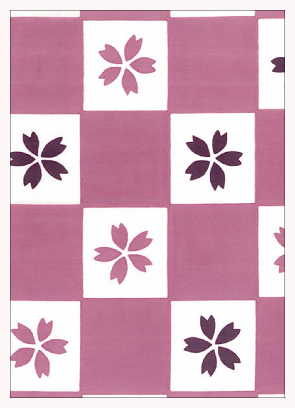 

Tenugui Hand Made in Cherry Blossom Checkered Pattern Niwa-zome Towel, Chu-sen (Dyed), 100% Cotton, Japan,