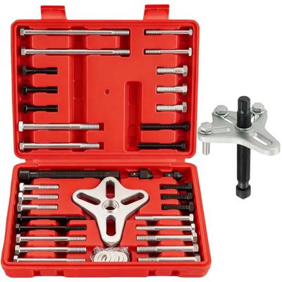 LOOKGOU 46-Piece Harmonic Balancer Puller Set, Steering Wheel Puller Kit, Crankshaft Pulley Removal Tool, Multi-Purpose Auto Remover Tool, Universal