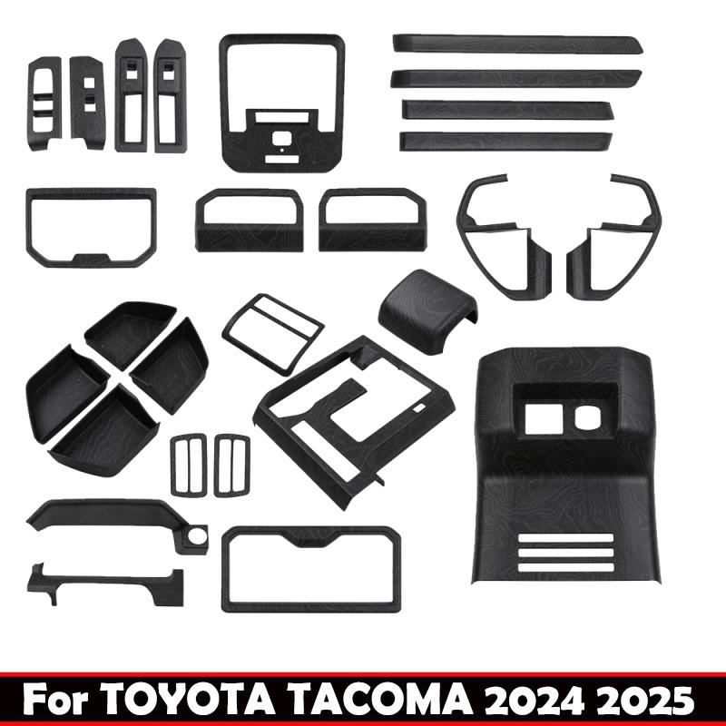 LHD For TOYOTA TACOMA 2024 2025 ABS Black Wood Central control window lift center control gear shift panle meter AC vent cover