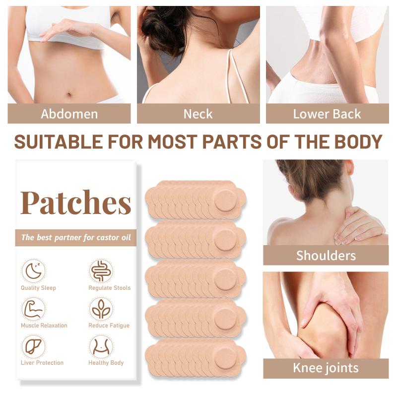 50Pcs/Set Replacement Disposable Castor Oil Pack Self-Adhesive Adhesive Navel Stickers Seepage Resistant Belly Button Protectors