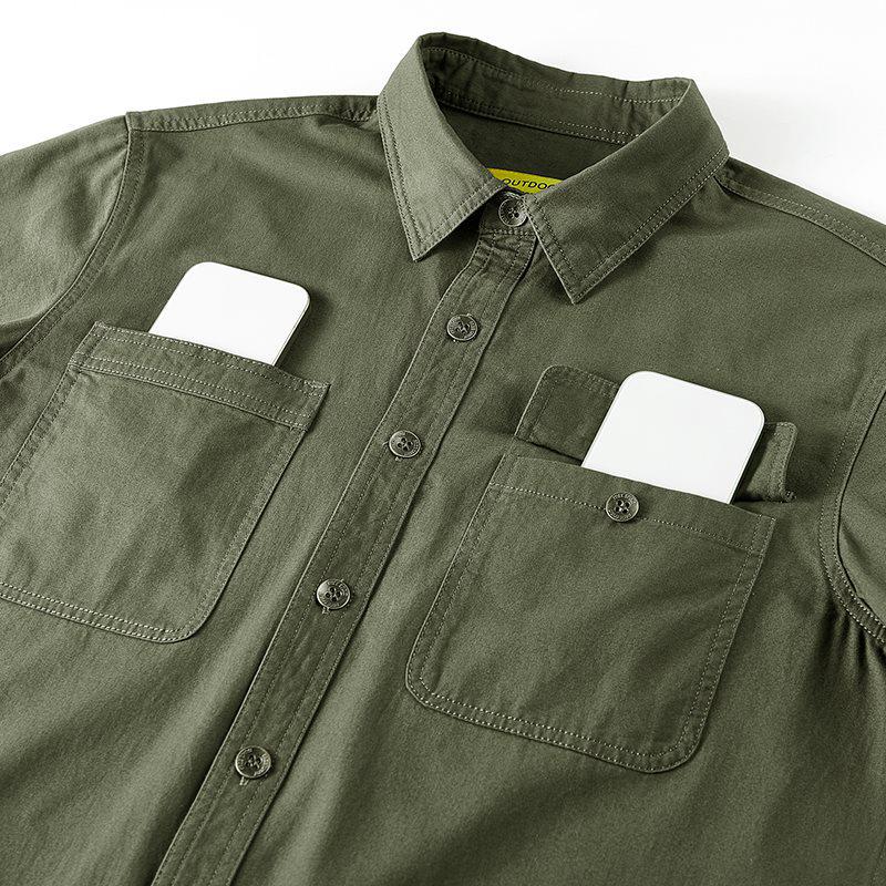 Men's Plus Size Military Style Business Workwear Shirt - Spring/Autumn