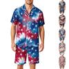 Men Satin Short Sleeve Pajama Set Two Piece Lightweight Sleepwear with Shorts and Pockets Comfortable Lounge Wear for Home