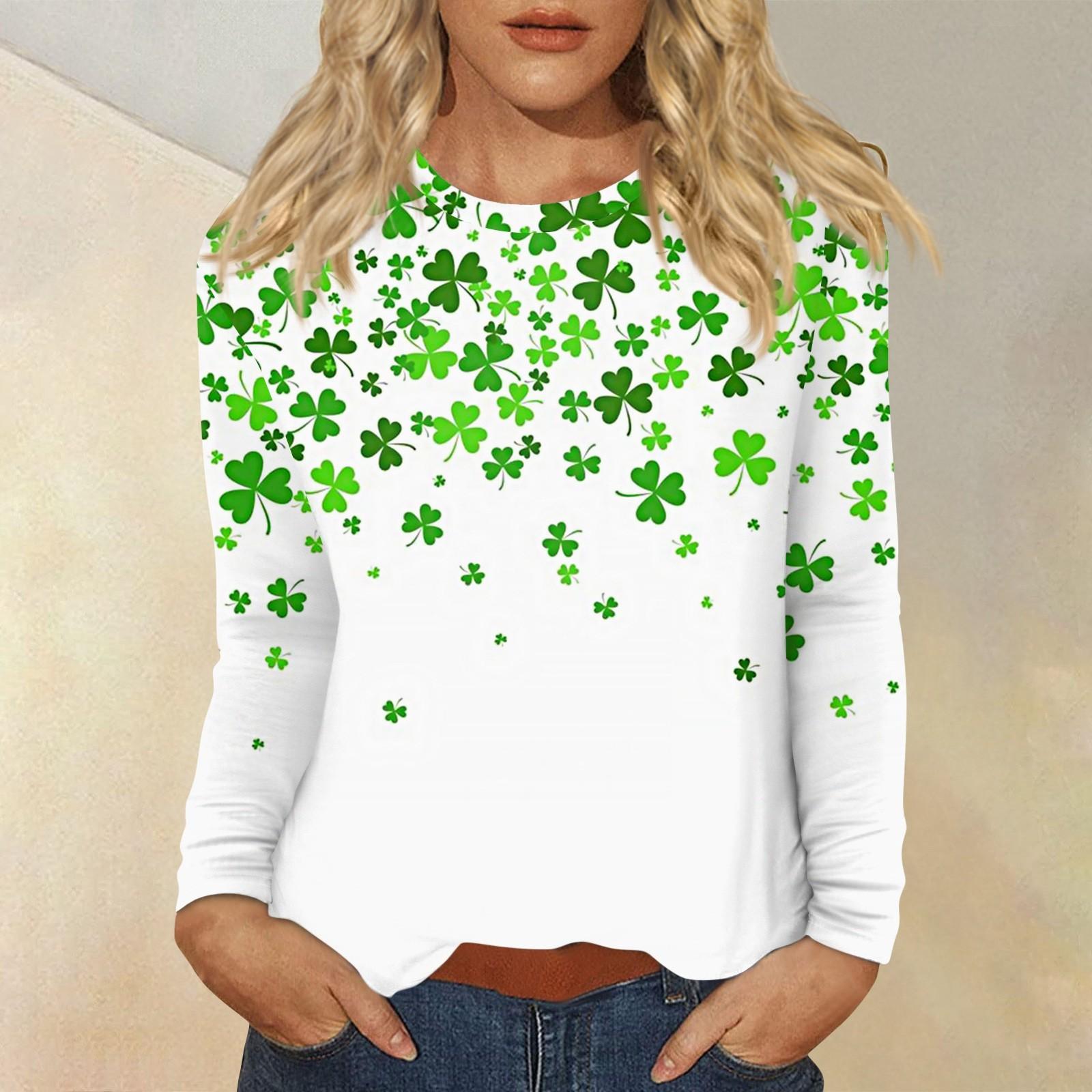 

Women s Everyday Casual Long Sleeve St. Patrick s Day Printed O-Neck Top M