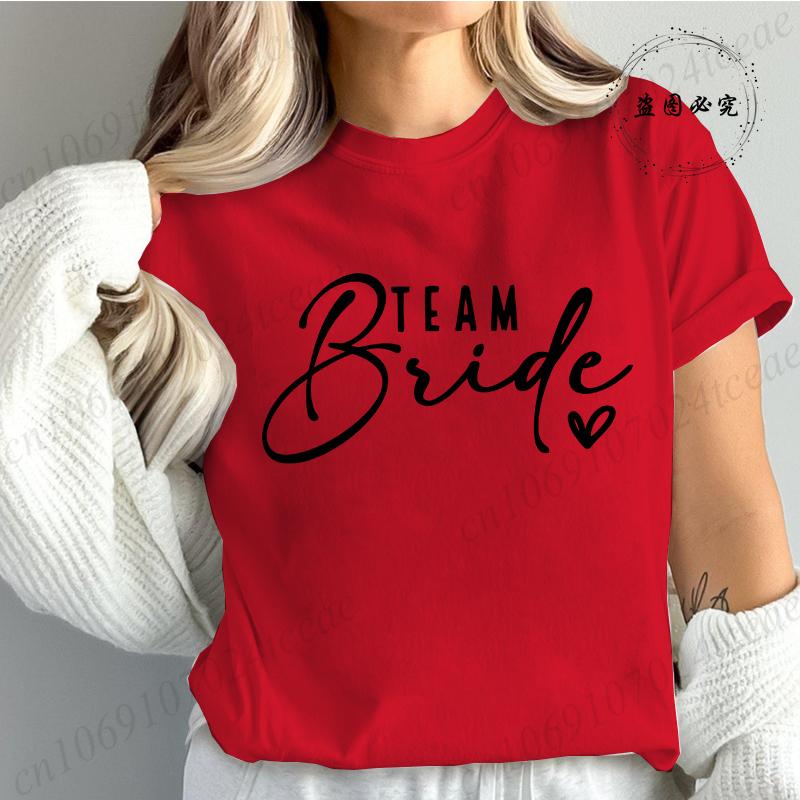 Bridesmaid Print T Shirt for Women Bachelorette Party Fashion Streetwear Tops Vintage Bride Team Tees Tshirt Gifts TT01