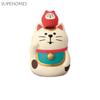 Japanese Style ZAKKA Cat Figurines Resin Handmade New Year Desktop Ornament Micro Landscape Miniature DIY Craft