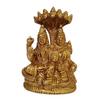 Pure Brass Idol, Lord Vishnu-Lakshmi, Laxmi Narayana Collectible Statue, Gold