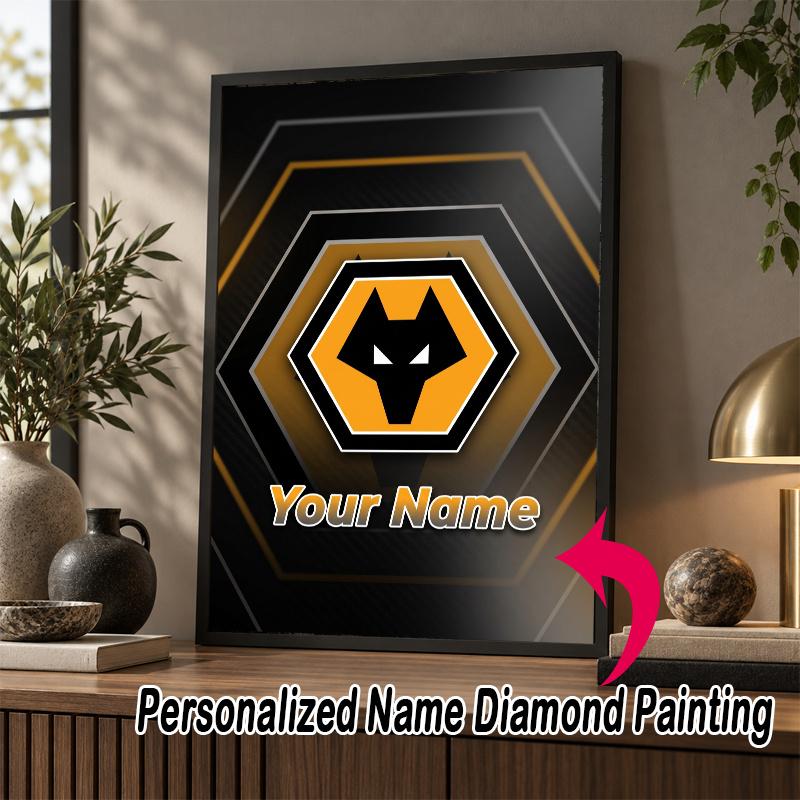 Custom Name Wolverhampton Wanderers 5D Diamond Painting Personalized Full Drill Diamond Art Kit Gift