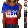 Women's V-Neck Short Sleeve T-Shirt with Letter Print Casual Tee for Everyday Wear