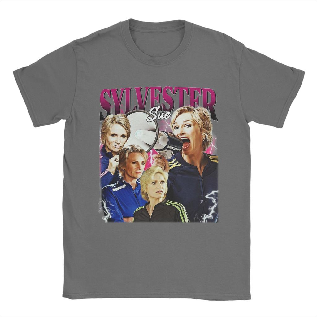 Vintage Sue Sylvester Glee T-Shirt for Men O Neck 100% Cotton T Shirt Short Sleeve Tees Graphic Printed Clothing