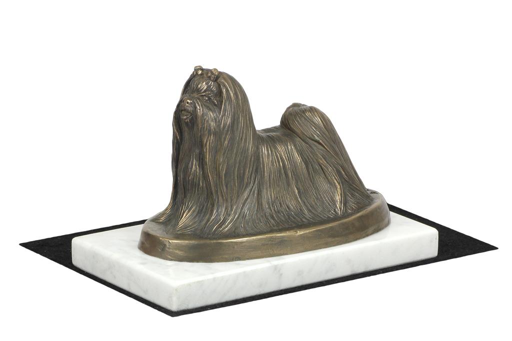 Maltese - dog figurine, statue on white marble, trophy for Art-Dog dog show exhibition