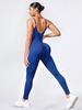 Women's Backless Seamless Ribbed Jumpsuit: Slimming Tank Bodysuit for Yoga