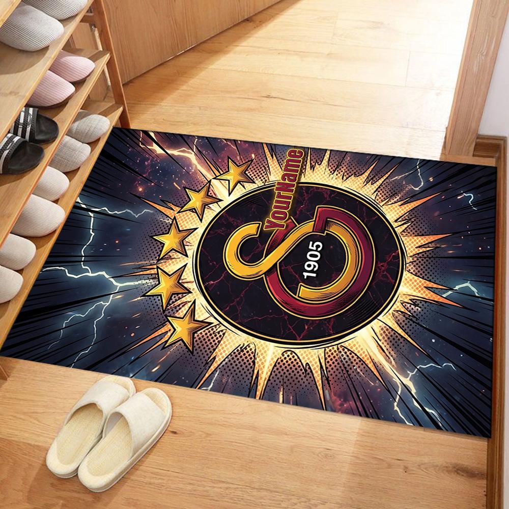 Galatasaray Customizable Name Floor Mat Suitable For Study Room Living Rooms Entryway Balcony Antislip Carpet Anime Office Decor