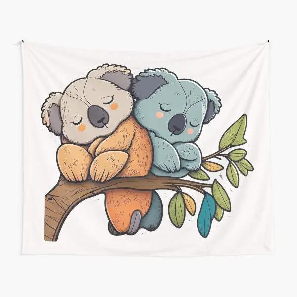 Cute Koala Tapestries Cartoon Koala Bear Wall Tapestry for Kids Boys Girls Kawaii Wild Animals Bedroom Home Decor Tapestry