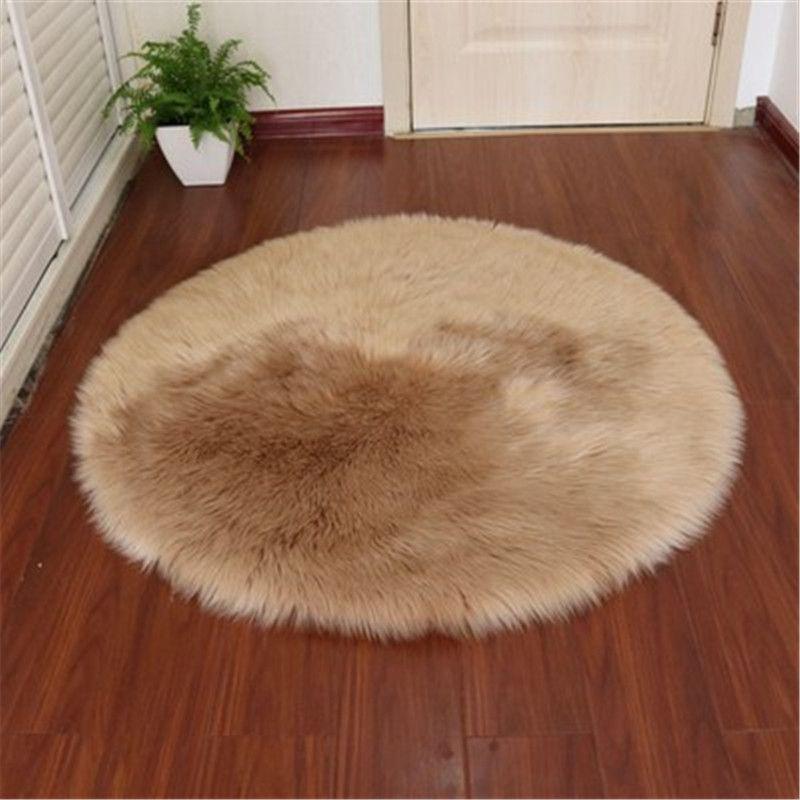 406090cm Tree Christmas Skirt Round Fluffy Faux Fur Xmas Floor Mat Cover Decor