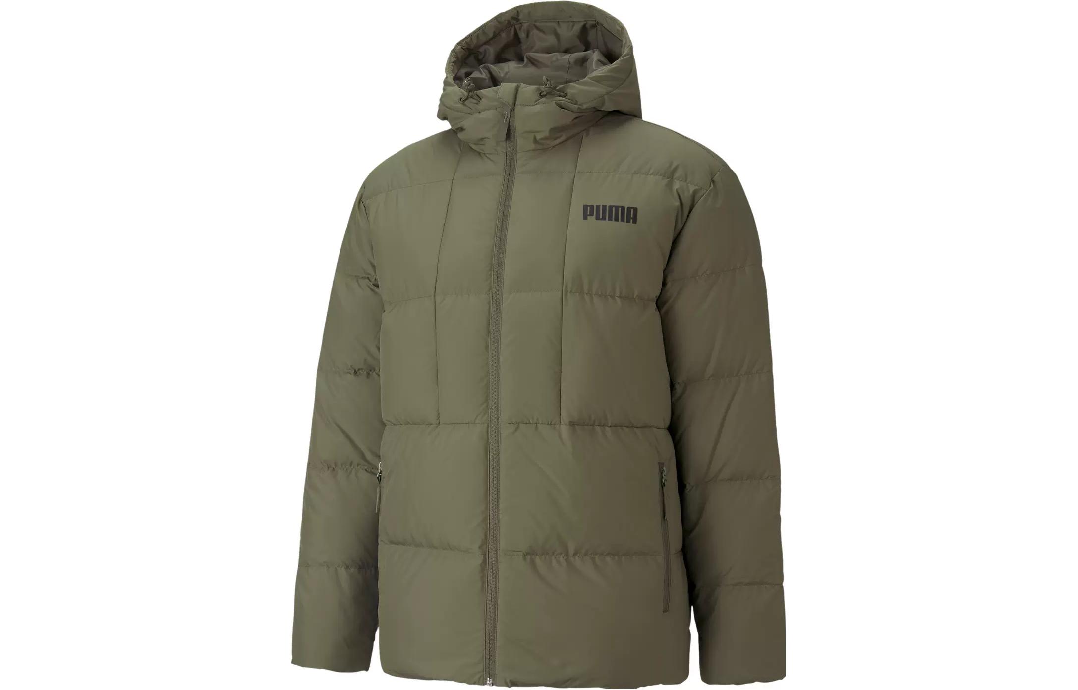 PUMA Down Jackets Men s Green Hooded Moderate Quilted Down Jacket 587722-44 XL