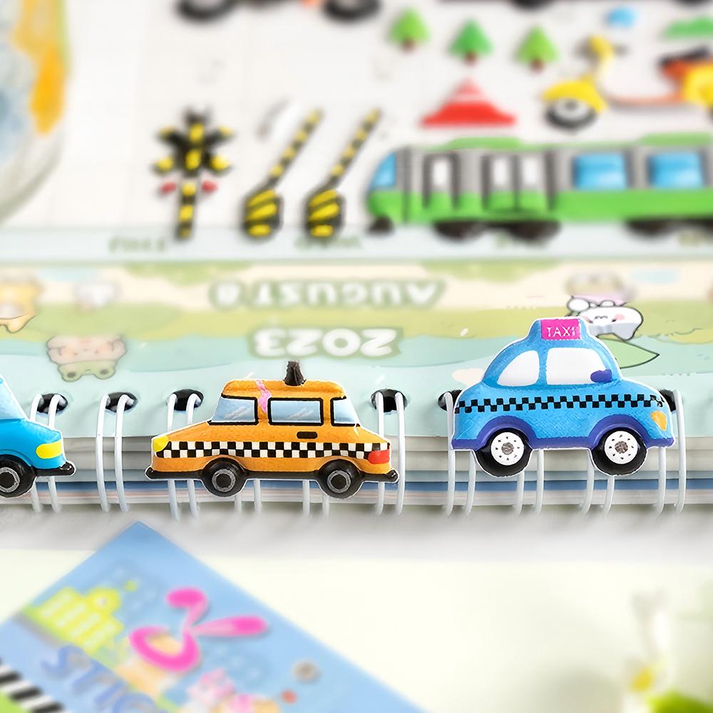 6Sheets 3D Bubble Sticker Car Truck Dinosaurs Marine Animals Cartoon Decals WaterproofKids Funny Educational Decals Toys