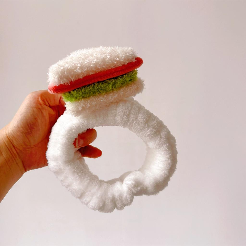 Fun and cute dessert three-dimensional plush cake Swiss curl hair band Women's face band