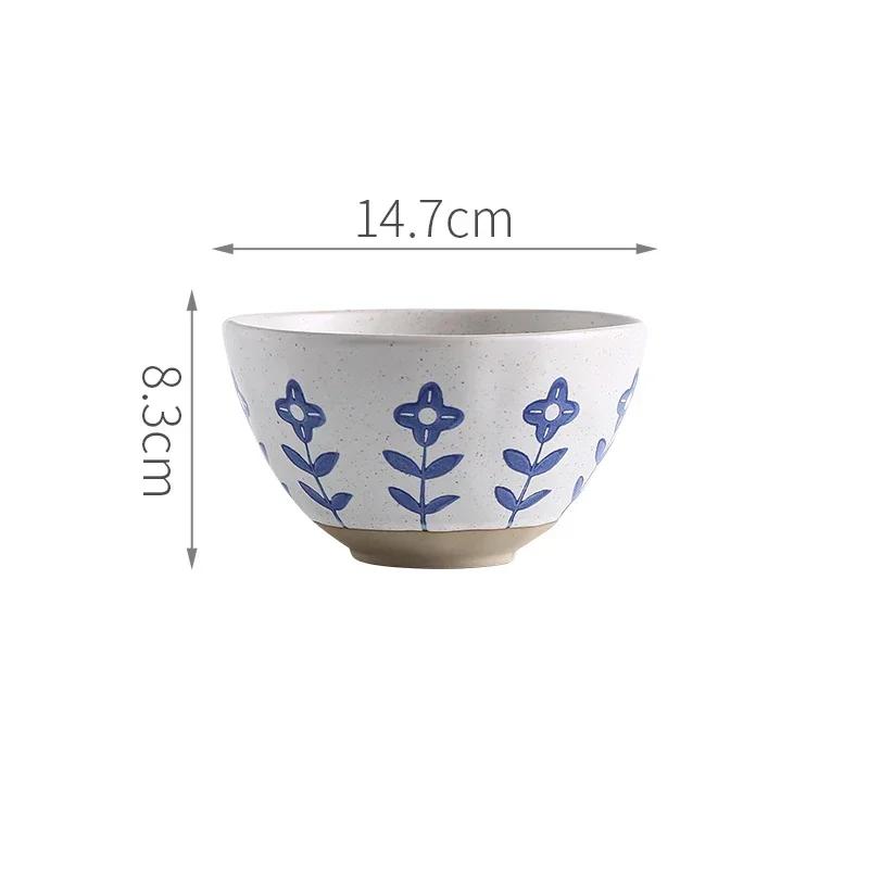 Japanese Style Ceramic Plate Retro Restaurant Dessert Salad Bowls Delicious Dishes Dining Plates Exquisite Home Tableware