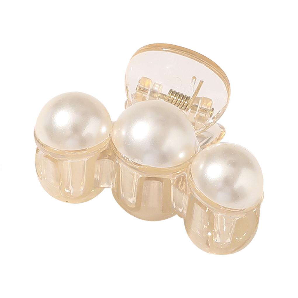 Champagner Große Perlen Acryl Haarspangen Groß Größe Make-up Haarstyling