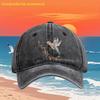 Hummingbird Print Denim Washed Baseball Cap Vintage Denim Soft Adjustable Outdoor Unisex Hat