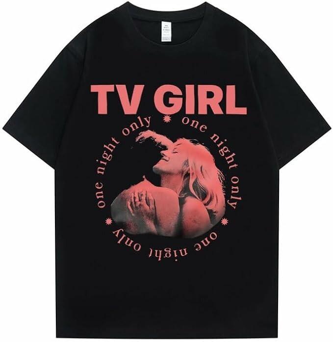 TV Girl Футболка с графическим принтом  Только одна ночь  Унисекс EN257 Унисекс Футболка S
