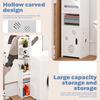 Small Bathroom Storage Cabinet Cabinet, Over The Toilet for Skinny Rack Corner Floor, Narrow with Paper Dispenser, Trash Can & Shelves (White)