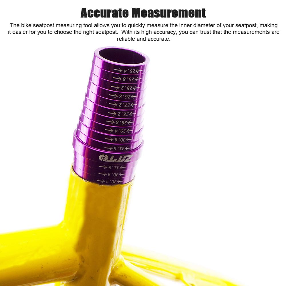 ZTTO Narzędzie do pomiaru sztycy rowerowej 25-31.8mm Miernik rozmiaru rury podsiodłowej Przenośny Szybki pomiar średnicy sztycy