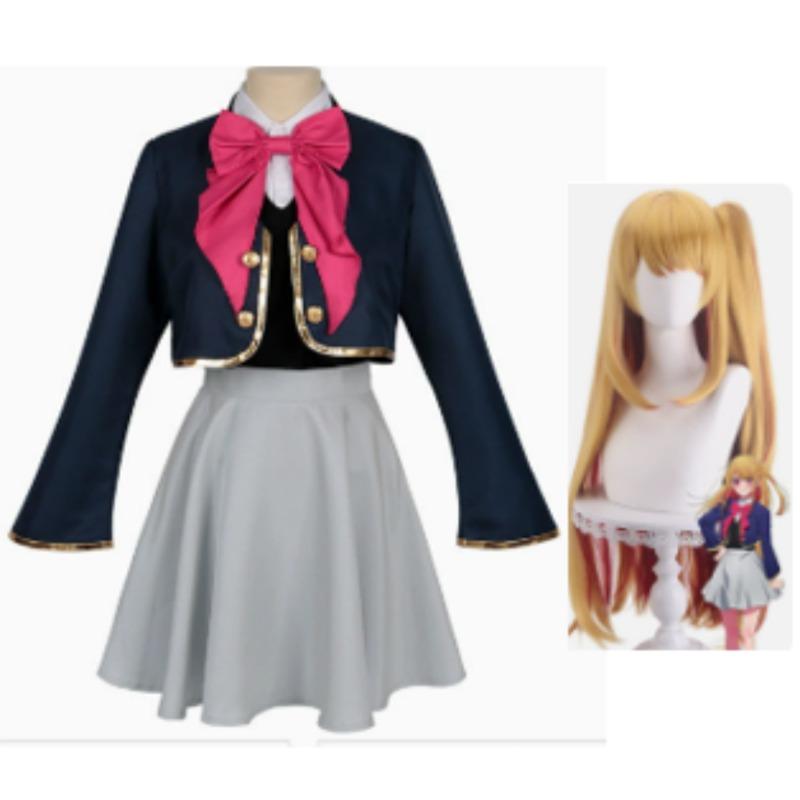 Anime Oshi No Ko Ruby Hoshino Kana Arima Cosplay Kostým Modrá Školní Uniforma Akce Karnevalový Oblek Celá Sada Ruby Cosplay