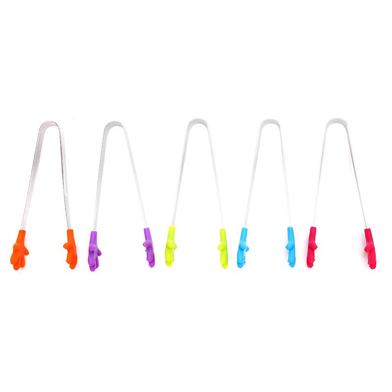 Mini Silicone Food Clip Non Slip Ice Square Coffee Sugar Bbq Tong Kitchen Tool