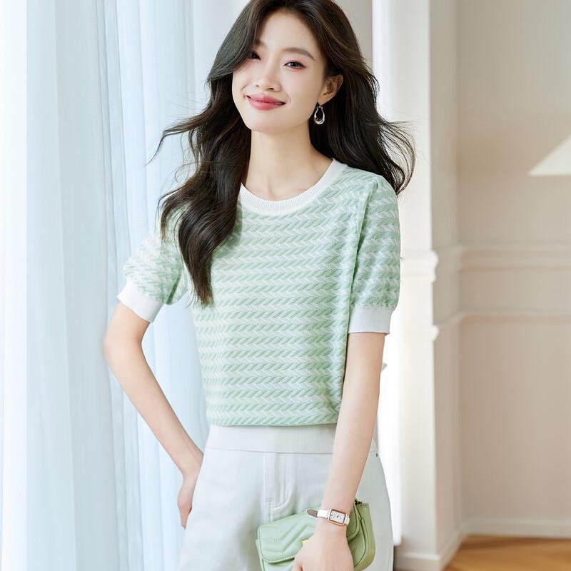 Srcr Women's Silk Blend Short Sleeve Knit T-Shirt