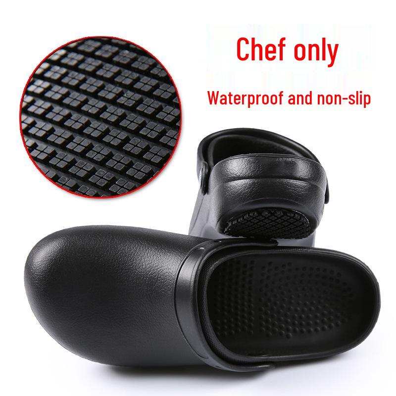 Waterproof Oil-Proof Non-Slip Chef Shoes Men's Work Shoes Slip-On Safety Shoes Anti-Odor Wear-Resistant EVA