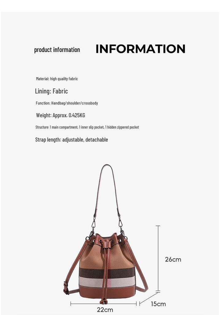 Damen Retro Colorblock Eimer Tasche - Vielseitige Umhänge- & Schultertasche für Arbeit & Pendeln (2026)