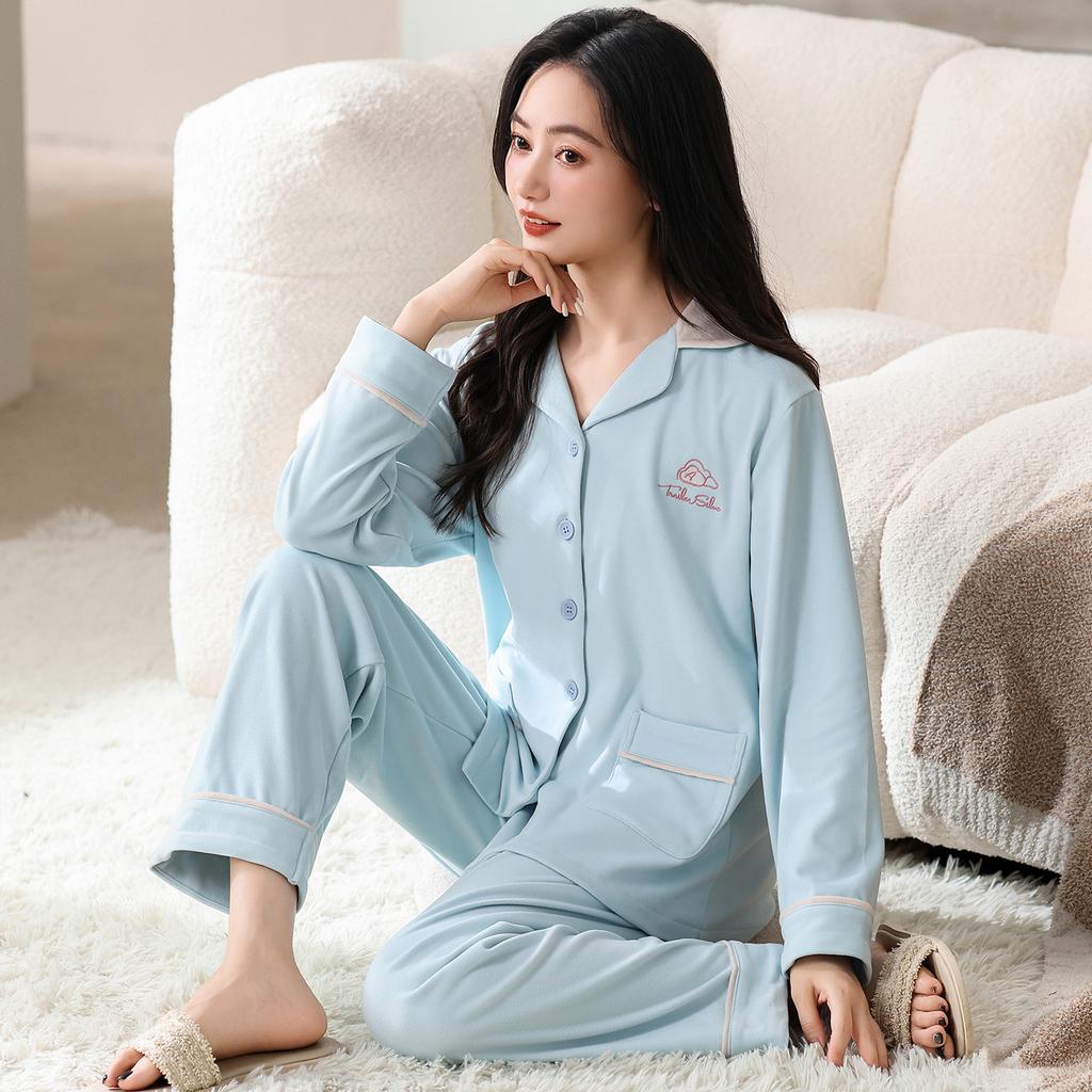 German Velvet Pajamas Women'S Autumn And Winter Warm Long Sleeves Can Be Worn Outside Loungewear Thin Velvet Loose Large Size High-End Suit