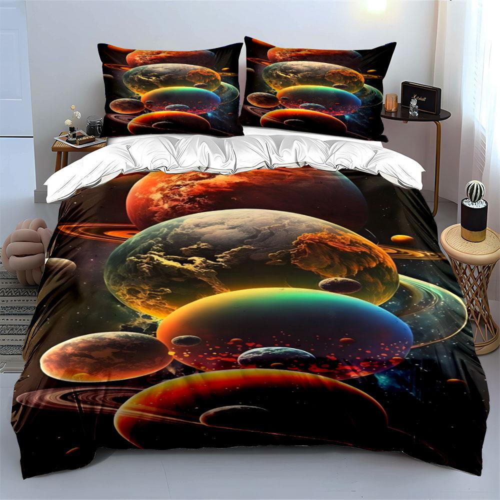 Planets and Outer Space. Bedding Sets Duvet Cover Sets Duvet Covers Pillowcases(1 * Duvet Cover 2 * Pillowcases Without Duvet Insert)