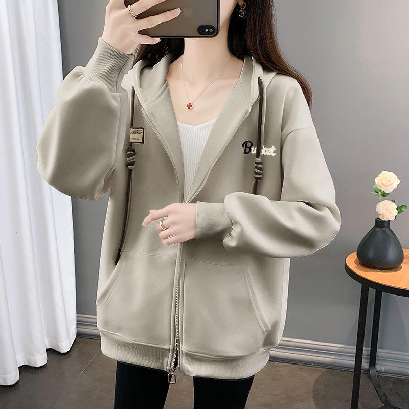 Women's Korean Style Loose Cardigan: Thin, Versatile, Plus Size Sweatshirt Jacket for Spring, Autumn, Winter, Age-Reducing Design