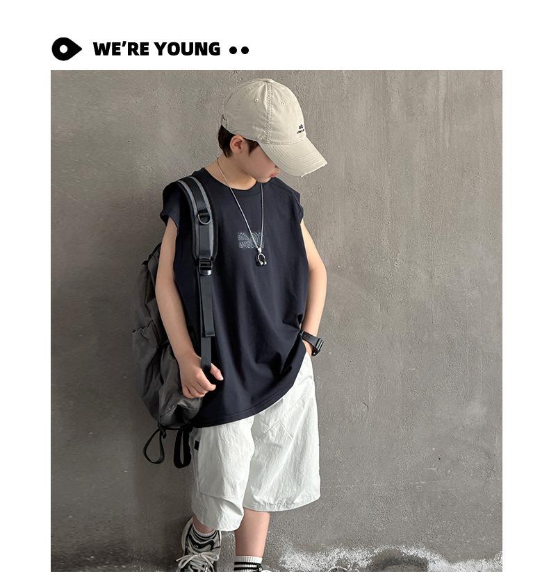 Korean Style Trendy Teen Sleeveless Vest & Shorts Set for Summer
