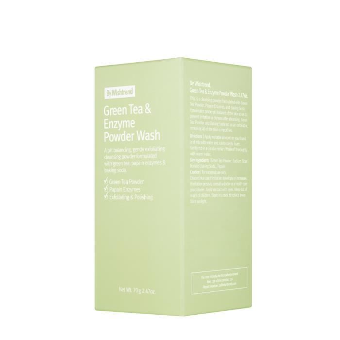 BY WISHTREND Poudre Nettoyante Exfoliant Doux Thé Vert Green Tea & Enzyme Powder Wash 110g
